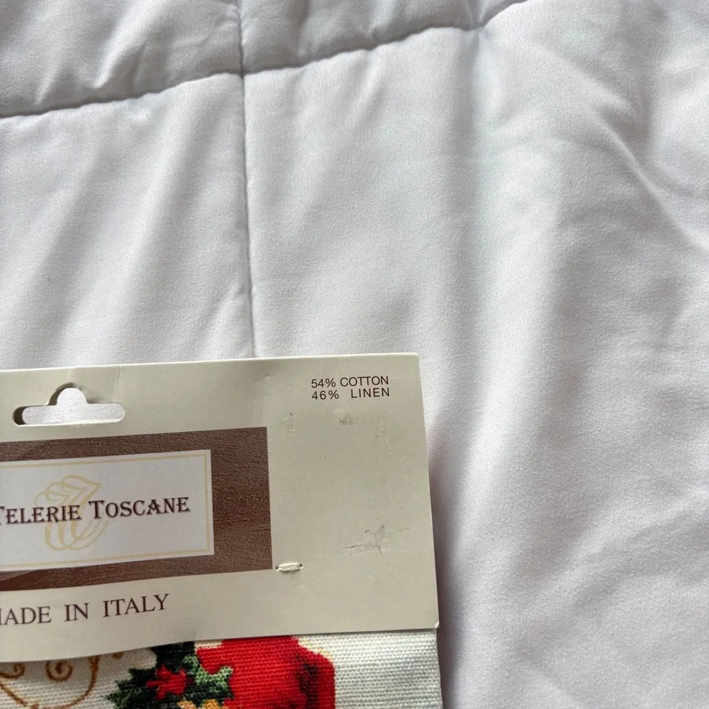 Le Telerie Toscane Italian Cotton Linen Christmas Tea Towels Set of 2 Santa